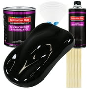Restoration Shop Super Gloss Jet Black Acrylic Urethane Auto Paint Complete Gallon Paint Kit, Single Stage High Gloss