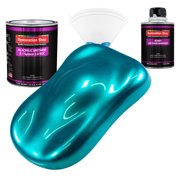 Restoration Shop Teal Green Metallic Acrylic Urethane Auto Paint Complete Quart Paint Kit, Single Stage High Gloss