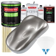 Restoration Shop - Titanium Gray Metallic - Low V.O.C. Urethane Basecoat with European Clearcoat Auto Paint - Complete Gallon Paint Color Kit - Automotive Coating