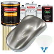 Restoration Shop - Titanium Gray Metallic Urethane Basecoat with European Clearcoat Auto Paint - Complete Gallon Paint Color Kit - Automotive Refinish Coating