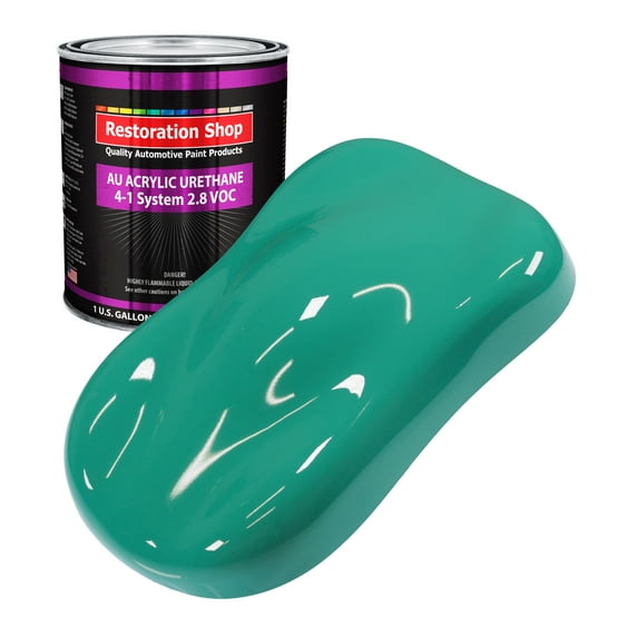 Restoration Shop Tropical Turquoise Acrylic Urethane Auto Paint - Gallon Paint Color Only, Single Stage High Gloss