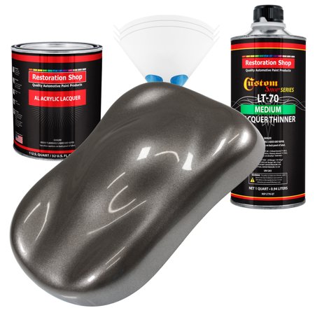 Restoration Shop - Tunnel Ram Gray Metallic Acrylic Lacquer Auto Paint - Complete Quart Paint Kit with Medium Thinner