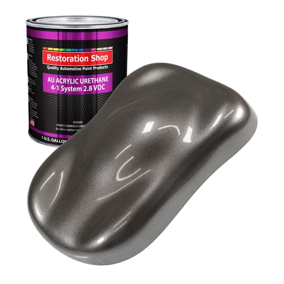 Restoration Shop Tunnel Ram Gray Metallic Acrylic Urethane Auto Paint - Gallon Paint Color Only, Single Stage High Gloss