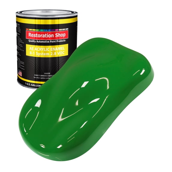 Restoration Shop Vibrant Lime Green Acrylic Enamel Auto Paint - Gallon Paint Color Only - Single Stage High Gloss