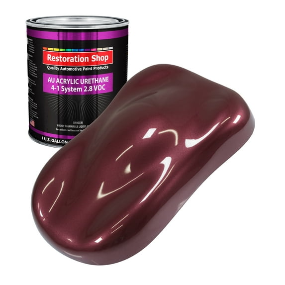 Restoration Shop Vintage Burgundy Metallic Acrylic Urethane Auto Paint - Gallon Paint Color Only Single Stage High Gloss