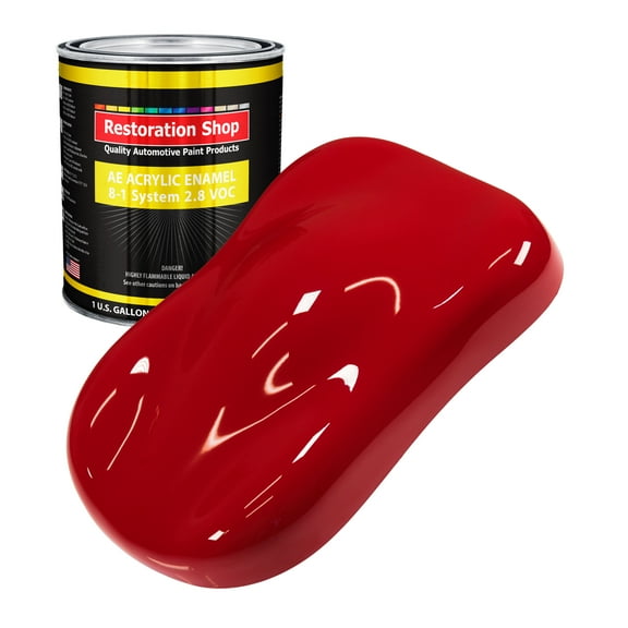 Restoration Shop Viper Red Acrylic Enamel Auto Paint - Gallon Paint Color Only - Single Stage High Gloss