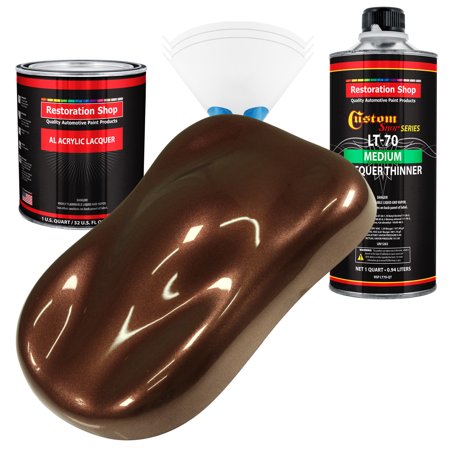 Restoration Shop - Whole Earth Brown Firemist Acrylic Lacquer Auto Paint - Complete Quart Paint Kit with Medium Thinner