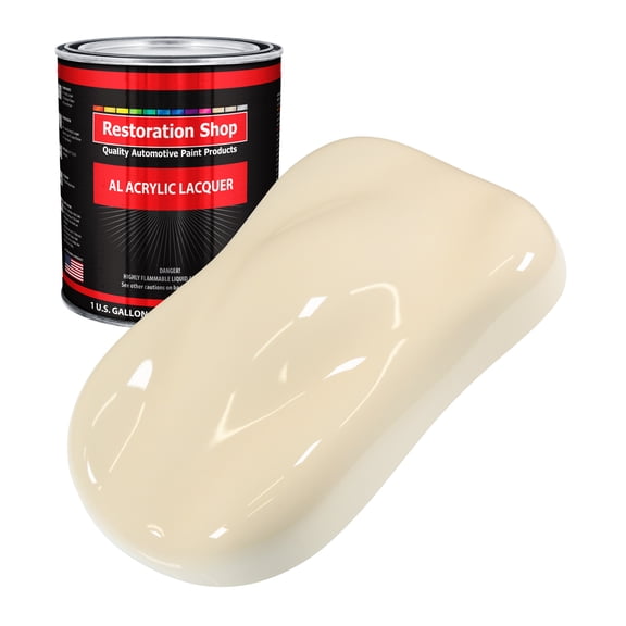 Restoration Shop - Wimbledon White Acrylic Lacquer Auto Paint - Gallon Paint Color Only - Professional Gloss