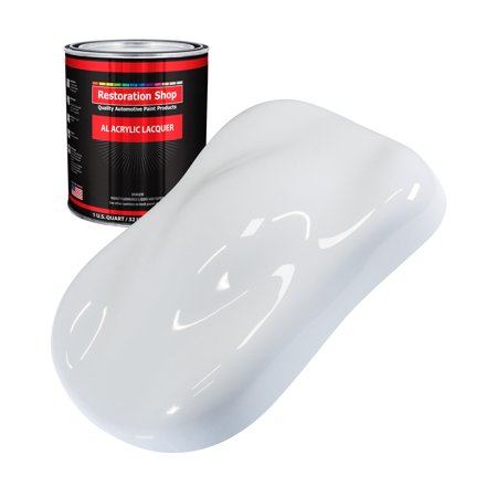 Restoration Shop - Winter White Acrylic Lacquer Auto Paint - Quart Paint Color Only - Professional Gloss