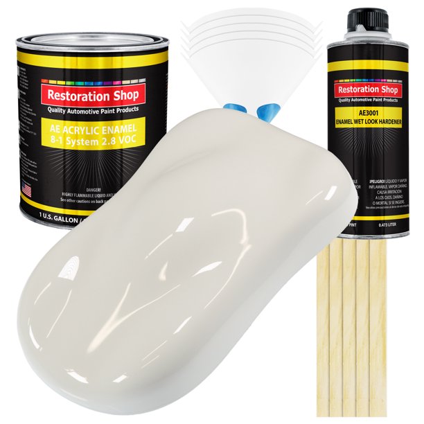 Restoration Shop Wispy White Acrylic Enamel Auto Paint, Complete