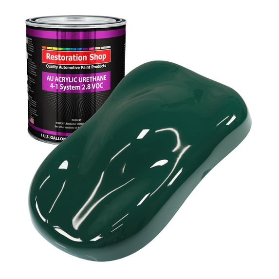 Restoration Shop Woodland Green Acrylic Urethane Auto Paint - Gallon Paint Color Only, Single Stage High Gloss