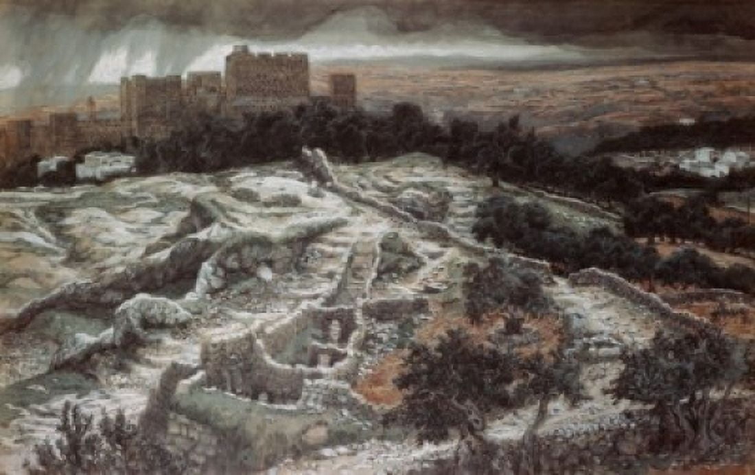 Restoration of Calvary from the Gate of Judgement James Tissot (1836-1902 French) Canvas Art - James Tissot (24 x 36)