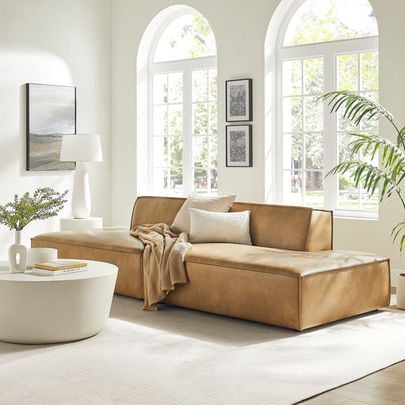 Restore 2-Piece Vegan Leather Modular Sofa in Toast