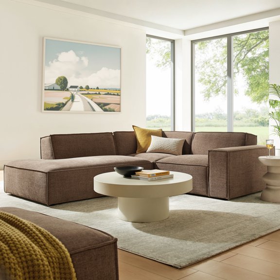 Restore 3-Piece Performance Fabric Upholstered Modular L-Shaped Sectional Sofa