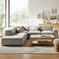 thumbnail image 1 of Restore 4-Piece Performance Fabric Upholstered Modular L-Shaped Sofa, 1 of 10