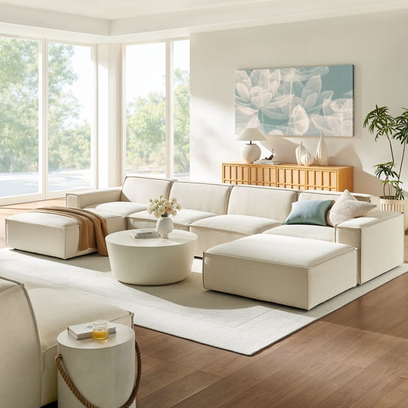 Restore 6-Piece Performance Fabric Upholstered Modular Sectional Sofa