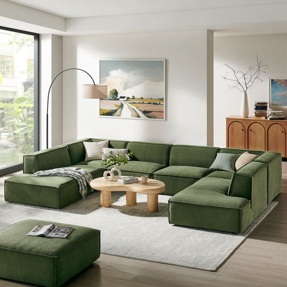 Restore 6-Piece Performance Fabric Upholstered U-Shaped Sectional Sofa