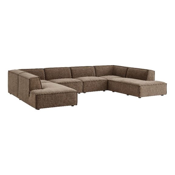 Restore 6-Piece Performance Fabric Upholstered U-Shaped Sectional Sofa