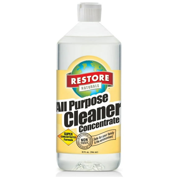 Restore Naturals All Purpose Household and Bathroom Multi Use Indoor Outdoor Grease Stain Remover Cleaner Concentrate, 32 fl. oz.