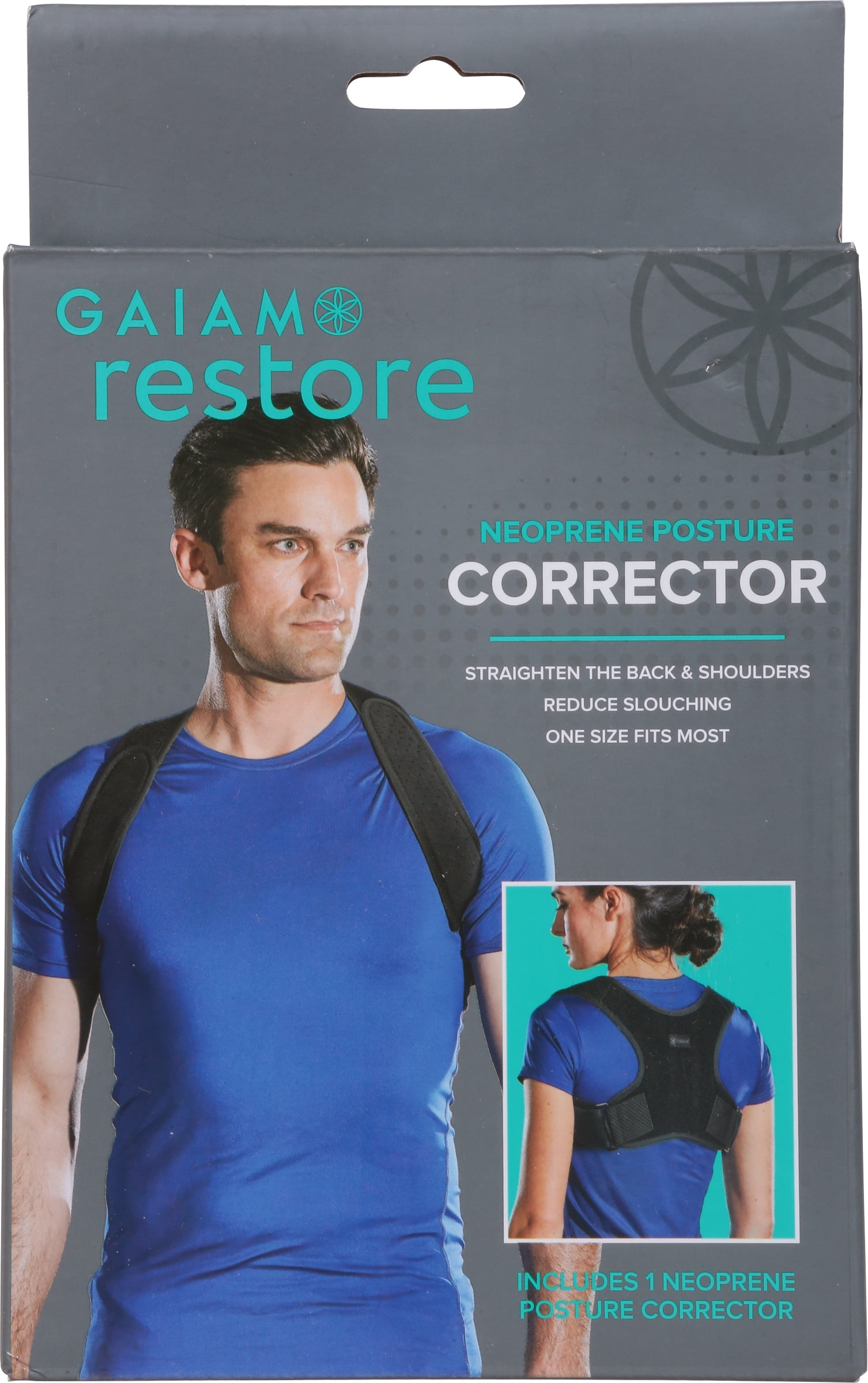 Gaiam Restore Posture Corrector for Women & Men Neoprene Back