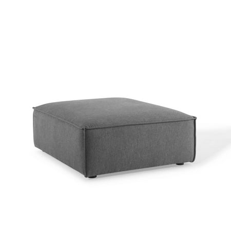 Modway Restore Modern Style Polyester Fabric Ottoman in Charcoal