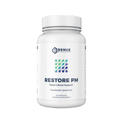 RENUE by SCIENCE Restore PM | Liposomal Melatonin GABA Supplements | 60 Capsules with Melatonin 3.5mg 5HTP 100mg Glutathione 65mg Apigenin 75mg GABA 150mg - Non-GMO | Made in the USA