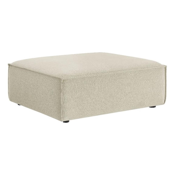 Restore Performance Fabric Upholstered Modular Ottoman in Ecru
