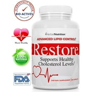 Restore - Supports Healthy Cholesterol, Red Yeast Rice, Grape Seed, Folic Acid for Advanced Lipid Control, All-Natural Bio-Actives, Helps Promote Healthy Cholesterol One Bottles