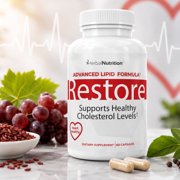 Restore - Supports Healthy Cholesterol, Red Yeast Rice, Grape Seed, Folic Acid for Advanced Lipid Control, All-Natural Bio-Actives, Helps Promote Healthy Cholesterol One Bottles