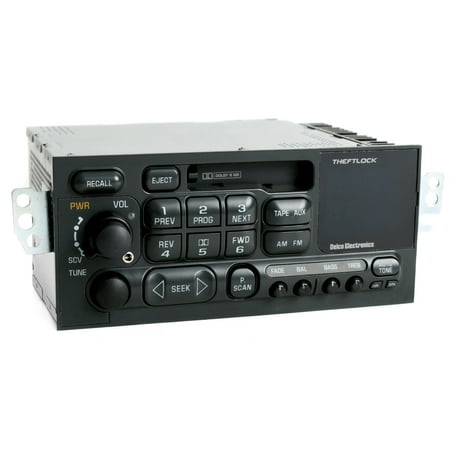Restored 1995-2002 Chevrolet GMC Car AM FM Cassette Player w Auxiliary Input on Face (Refurbished)