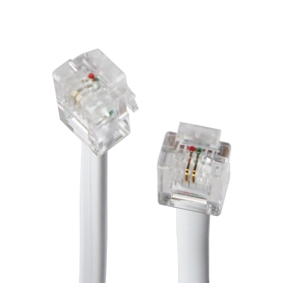 Restored (5-Foot) Telephone Cable (2-wire) - RJ11 (M) Connectors - White (TE212689) (Refurbished)