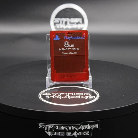 Restored 8MB Memory Card Translucent Red OEM SCPH-10020 Sony PlayStation 2 PS2 (Refurbished)