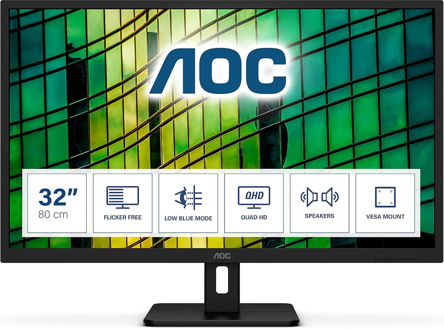 AOC 32" Black IPS QHD Monitor with Speakers