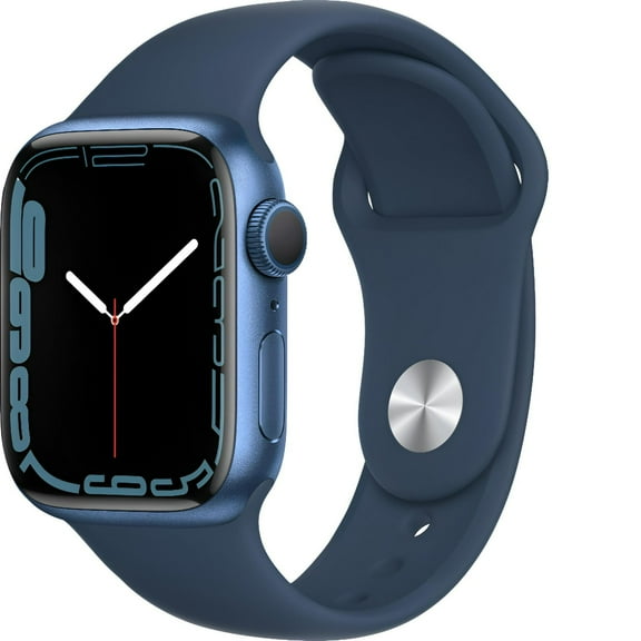 Restored APPLE WATCH SERIES 7 GPS 45mm BLUE ALUMINUM CASE - ABYSS BLUE SPORT BAND (Refurbished)