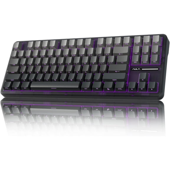 Restored AULA F87 Pro Wireless Mechanical Keyboard,Tri-Mode BT5.0/2.4GHz/USB-C Hot Swappable Custom Keyboard,Pre-lubed Switches,Side Printed PBT Keycaps,75% TKL RGB Backlit Gaming Keyboards