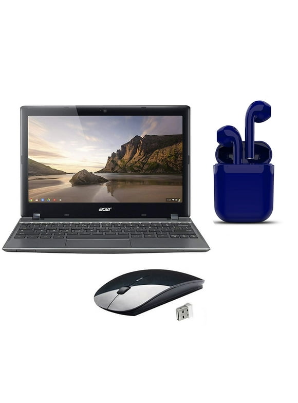 Restored Acer Chromebook 11.6-inch 4GB RAM 16GB SSD Bundle: Wireless Mouse, Bluetooth/Wireless Airbuds By Certified 2 Day Express (Refurbished)