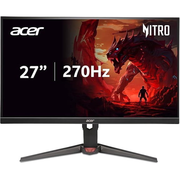 MONITOR acer Nitro 27 Inch WQHD 2560 x 1440 ZeroFrame Design IPS Gaming AMD FreeSync Premium | Up to 270Hz Refresh | Up to 0.5ms | One Display Port 1.4 and Two HDMI 2.0 Ports | XVA270U Z1bmiiprx
