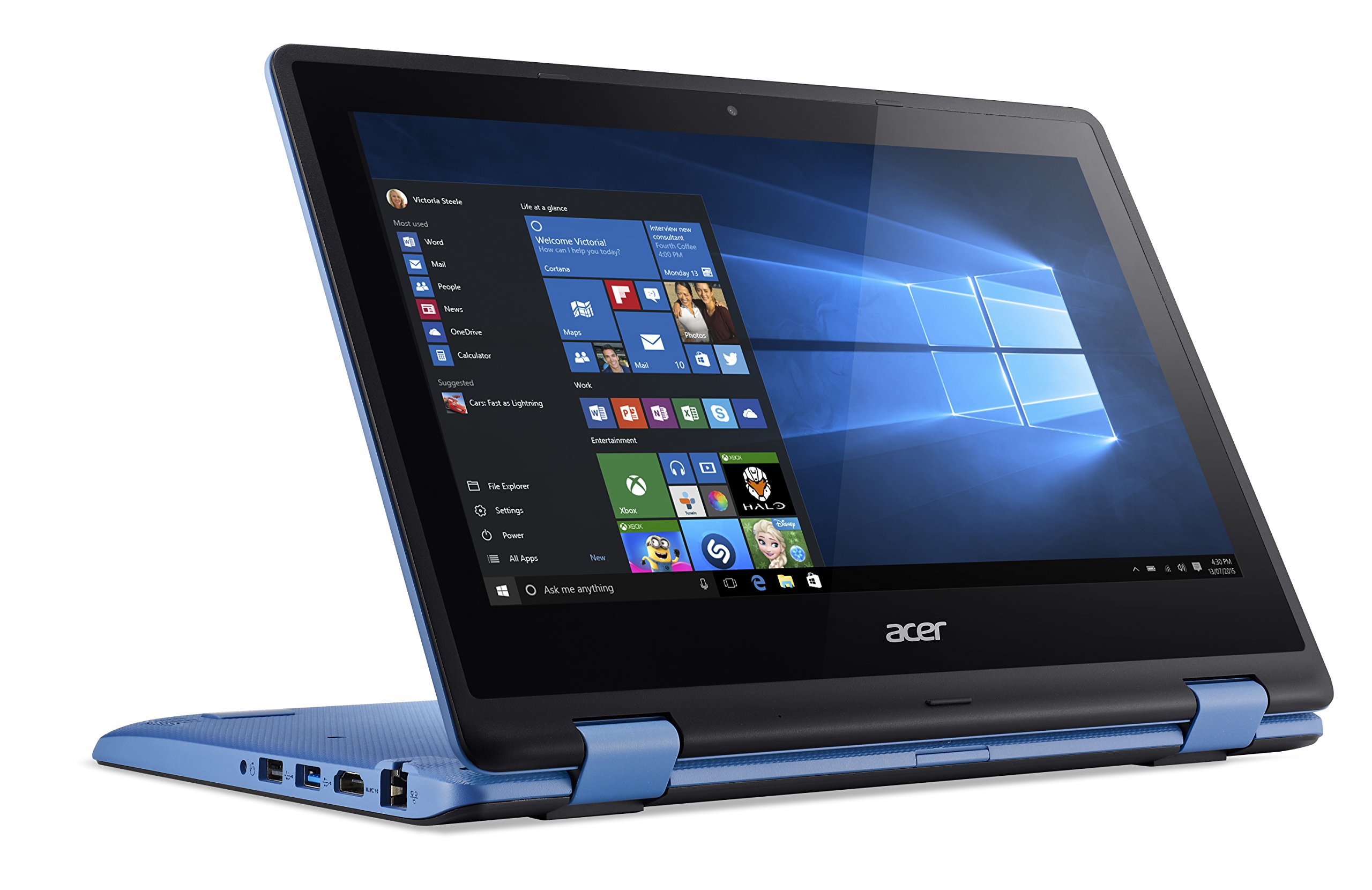 Restored Acer R3-131T-C1YF Aspire R11 11.6" HD Touchscreen N3050 1.6GHz 2GB RAM 32GB eMMc Win 10 Home Sky Blue (Refurbished) - image 1 of 16