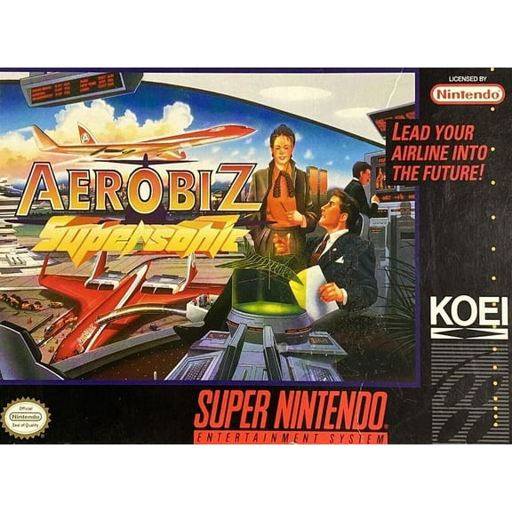 Restored Aerobiz Supersonic (Super Nintendo, 2000) SNES Flying Game (Refurbished)