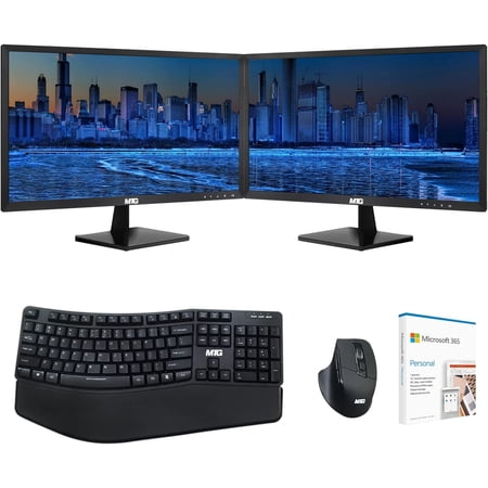Restored All in one Desktop Computer, Cheetah 6, Intel Core i5 6th Gen 2.5 GHz, 8GB DDR3, 240GB SSD, Dual 27 inch Monitor, Wireless Ergonomic Keyboard Mouse, Office 365, Win10 Pro (Refurbished)
