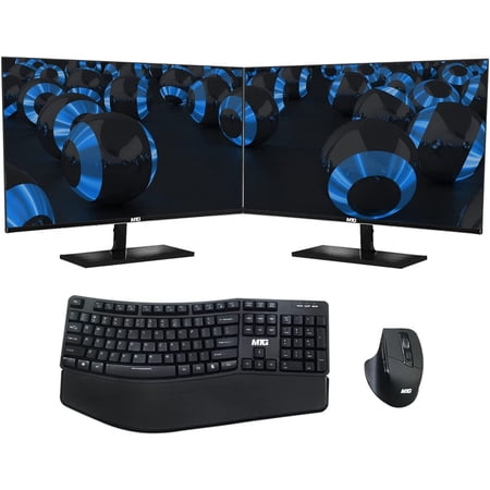 Restored All in one Desktop Computer, TechMagnet Cheetah 6, Core i5 6th Gen, 8GB DDR3, 120GB SSD, Dual 22 inch LED, Wireless Ergonomic Keyboard Mouse Win 10 Pro (Refurbished)