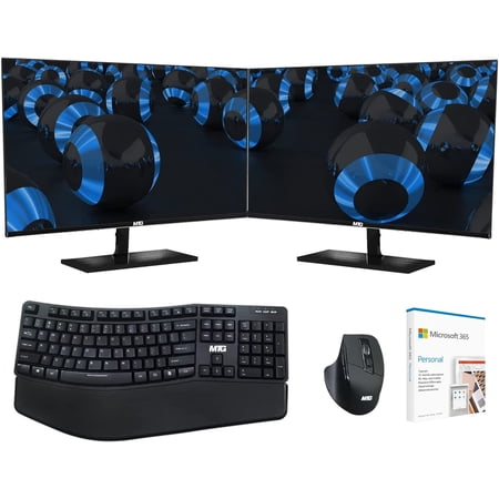 Restored All in one Desktop Computer, TechMagnet Cheetah 6, Core i5 6th Gen, 8GB DDR3, 480GB SSD, Dual 22 inch LED, Wireless Ergonomic Keyboard Mouse, Office 365, Win 10 Pro (Refurbished)