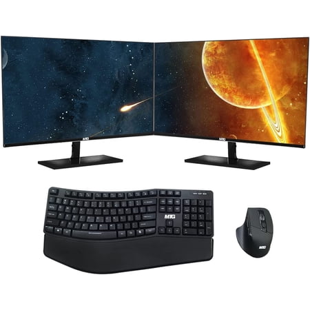Restored All in one Desktop Computer, TechMagnet Cheetah 6, Intel Core i5 6th Gen 2.5 GHz, 16GB DDR3, 240GB SSD, Dual 24 inch LED, MTG Wireless Ergonomic Keyboard Mouse Windows 10 Pro (Refurbished)