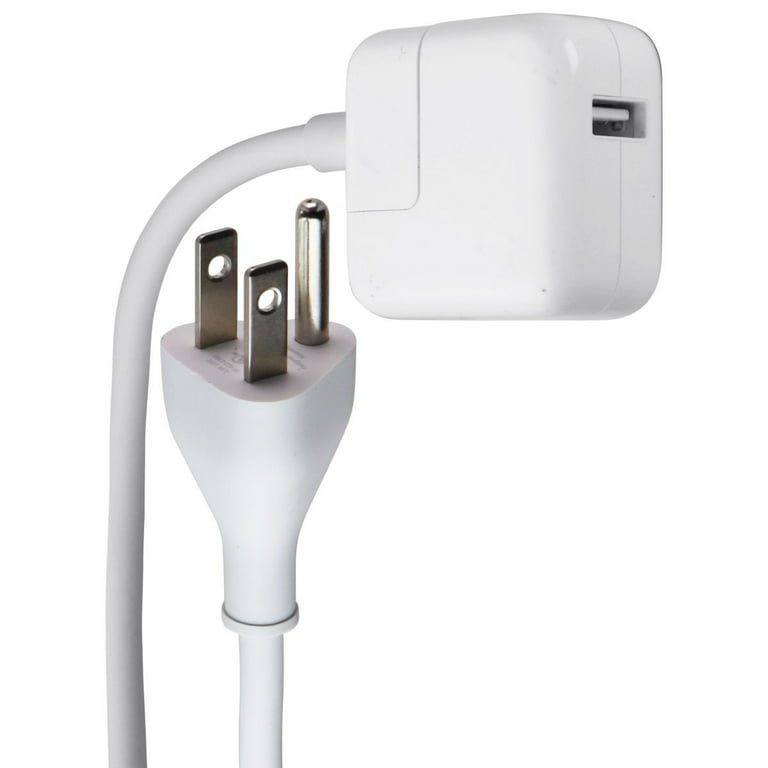 (A1401) - (Refurbished) (6-ft) Power Charger 3-Prong White Apple Cord USB 12W Restored Wall with