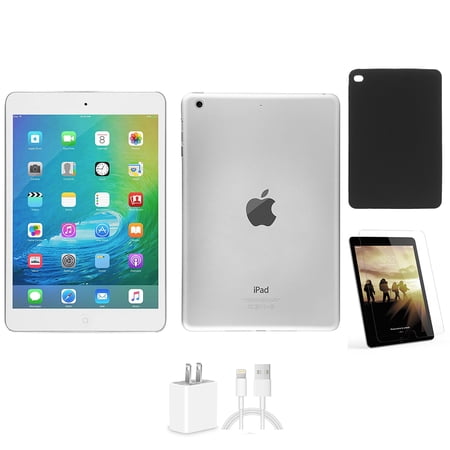 Restored Apple 7.9-inch, iPad Mini 2, Wi-Fi Only, 16GB, Bundle: Tempered Glass, Case, Rapid Charger - Silver (Refurbished)