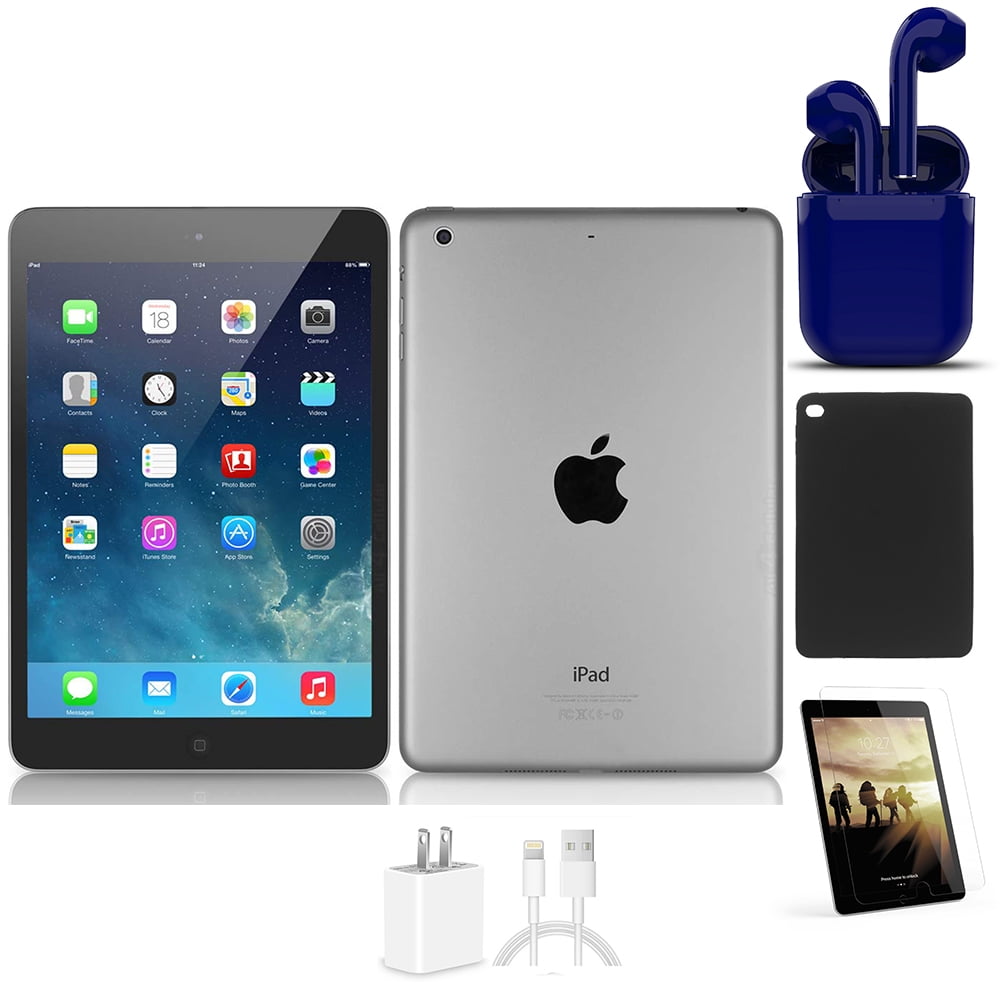 Restored Apple 9.7-inch (Retina) iPad Air Wi-Fi Only 32GB Bundle:  Pre-Installed Tempered Glass, Case, Rapid Charger, Bluetooth/Wireless  Airbuds By 