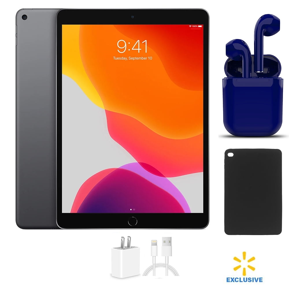 Restored Apple 9.7-inch iPad Air Wi-Fi Only 32GB Space Gray Bundle: USA Essentials Bluetooth/Wireless Airbuds, Case, Rapid Charger By Certified 2 Day Express (Refurbished)