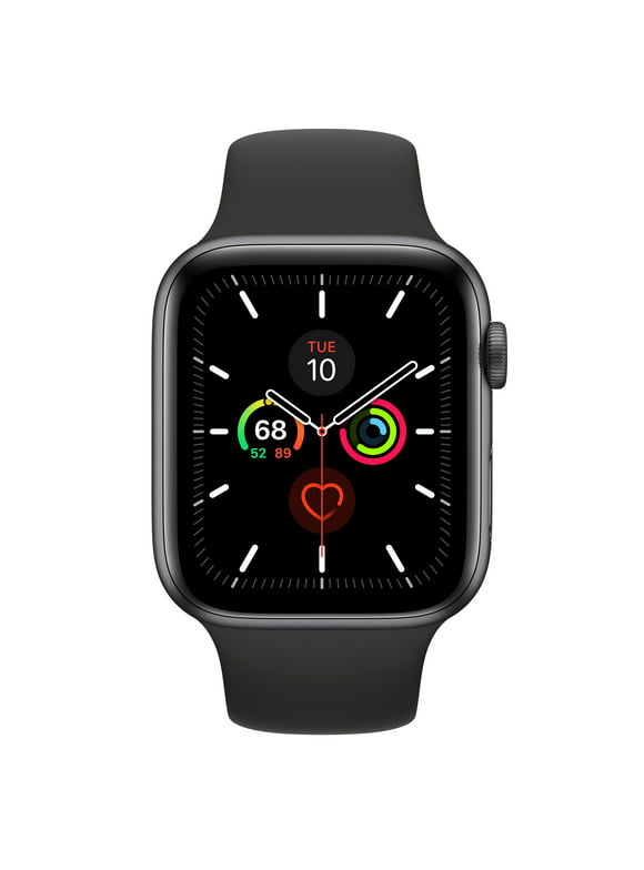 Restored Apple MWVF2LL/A Watch Series 5 44mm GPS Aluminum Space Gray Black Sport Band Smartwatch (Refurbished)
