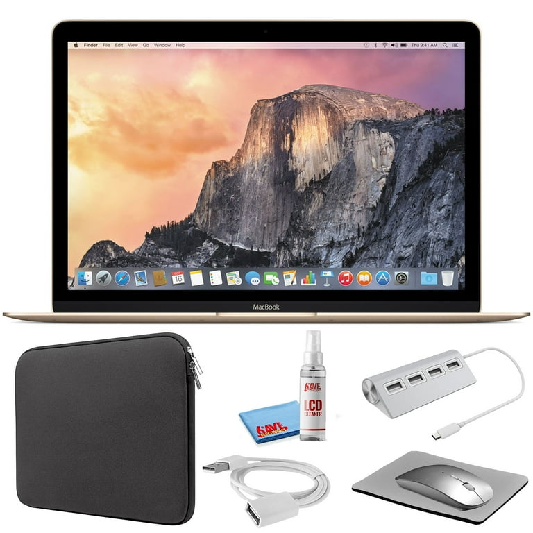 Restored Apple MacBook 12-inch (Core M 1.3GHz, 512GB SSD) (Early 2015,  MK4N2LL/A) - Gold Bundle with Black Zipper Sleeve + Laptop Starter Kit +  Cleaning Kit (Refurbished) - Walmart.com