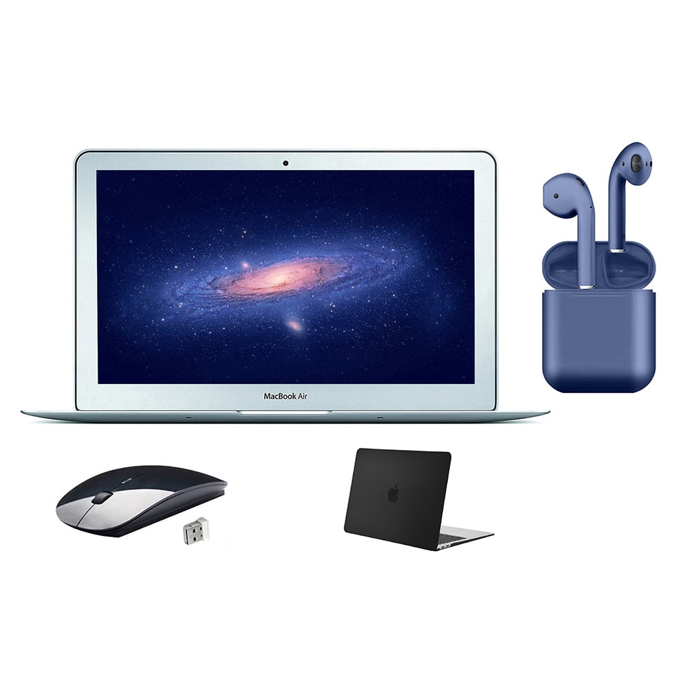 Restored Apple MacBook Air 11.6-inch 4GB RAM 128GB SSD Intel Core i5 Intel  HD Graphics Silver Bundle: Black Case, Wireless Mouse, Bluetooth/Wireless  